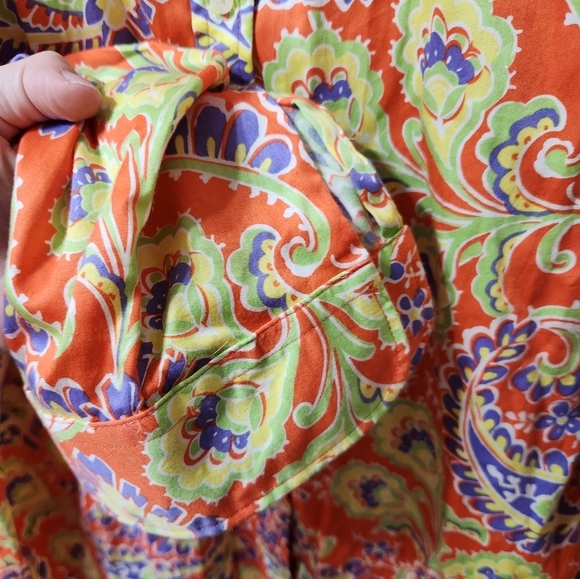 Lauren Ralph Lauren Y2K Multicolor Paisley 100% Cotton Poplin Button Down Shirt - Picture 6 of 7